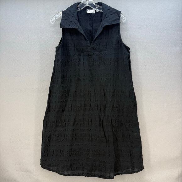 Habitat Dresses & Skirts - Habitat Tank Dress Women's S Black 80% Linen Seersucker Sun Dress Summer Casual